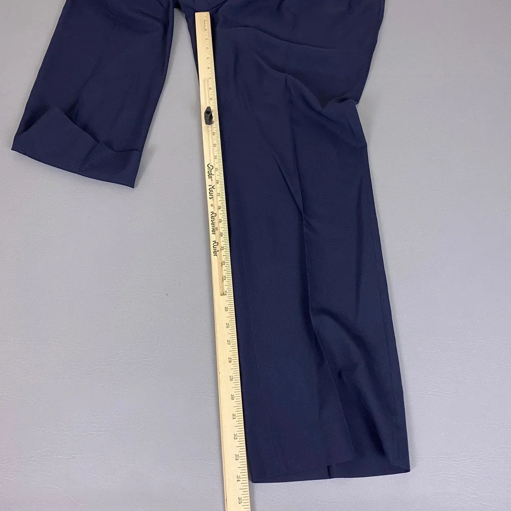 Vintage Springfield Wool Dress Pants Men's Size 42 Navy Blue Pleated Made in USA